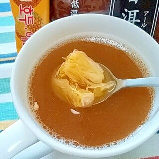 ホッと☆酒粕＆五味茶入りシトラスプーアール茶♪